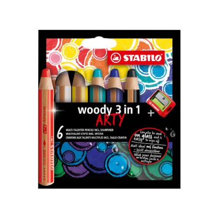1 - 6 Matitoni colorati Stabilo Woody 3in1 Arty Line 8806-1-20
