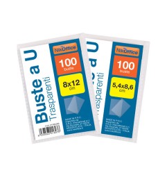 1 - Buste a U trasparenti - liscia - 100 pezzi 6x10 01/284