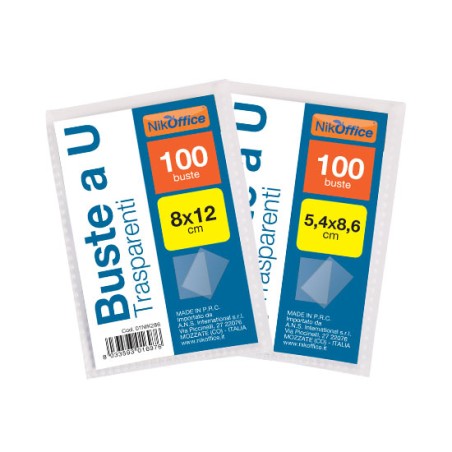 1 - Buste a U trasparenti - liscia - 100 pezzi 6x10 01/284
