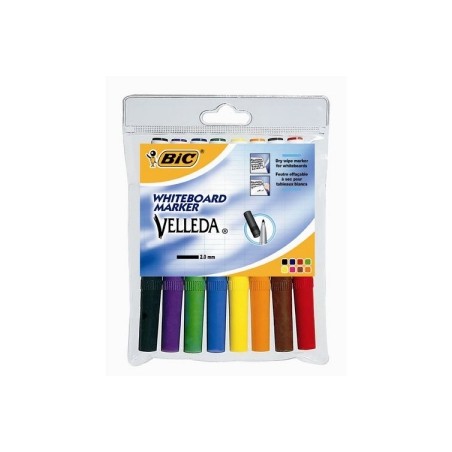 1 - BIC VELLEDA JUNIOR Pennarello Cancellabile per Lavagne 8 Colori 9581661