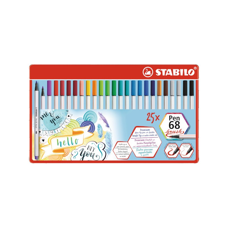 STABILO PEN 68 BRUSH -25pz SCAT.METALLO 568/25-321