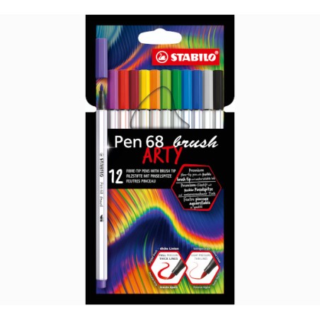 1 - STABILO PEN 68 BRUSH ARTY -12pz 568/12-21-20