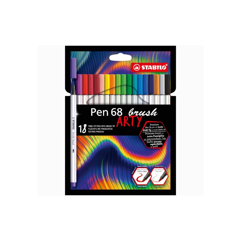 STABILO PEN 68 BRUSH ARTY -18pz 568/18-21-20