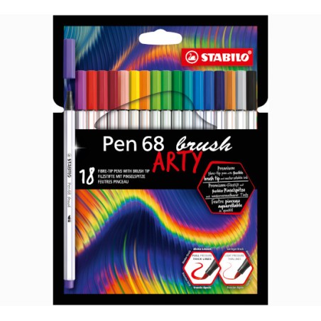 1 - STABILO PEN 68 BRUSH ARTY -18pz 568/18-21-20