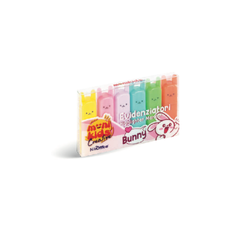 KAWAII EVIDENZIATORI BUNNY -6pz COL. ASS. 36/051