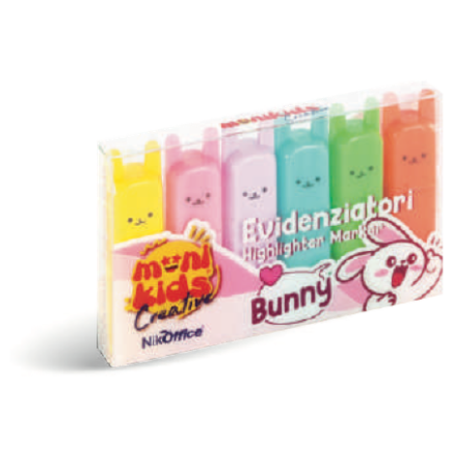 1 - KAWAII EVIDENZIATORI BUNNY -6pz COL. ASS. 36/051