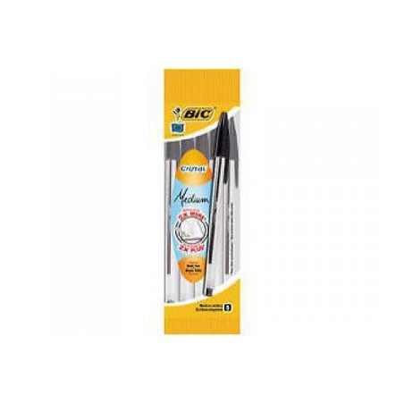1 - BIC CRISTAL LARGE Set da 5 pz di penne a Biro di colore Nero 888753