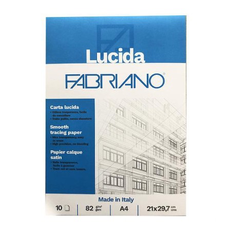 1 - CARTA LUCIDA BLOCCO FABRIANO A4 -10fg 80gr. 19100659