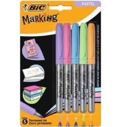 1 - PENNARELLI BIC INTENSITY PERMANENT PASTEL -5col. 9432783