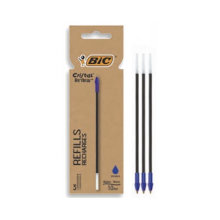 1 - REFILL BIC CRISTAL RE'NEW BLU -BL.3pz 503838