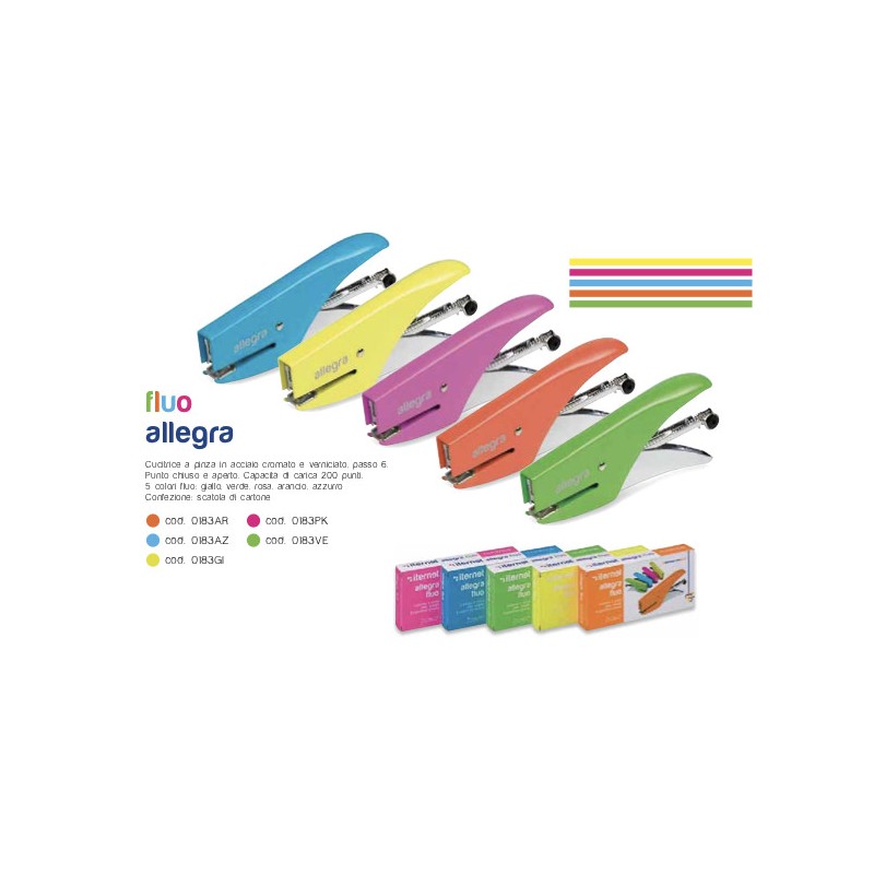 ITERNET Cucitrice Allegra fluo gialla in acciaio 6/4 0183GI