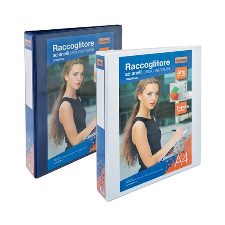 1 - Raccoglitore 4 anelli A4 D.65 display blu 19/007