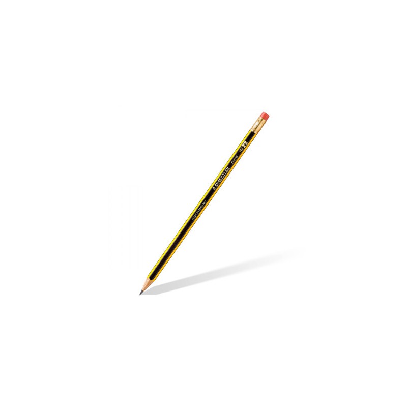 STAEDTLER Conf. 12 pz Matite Nere Noris 122 HB-2 con gomma
