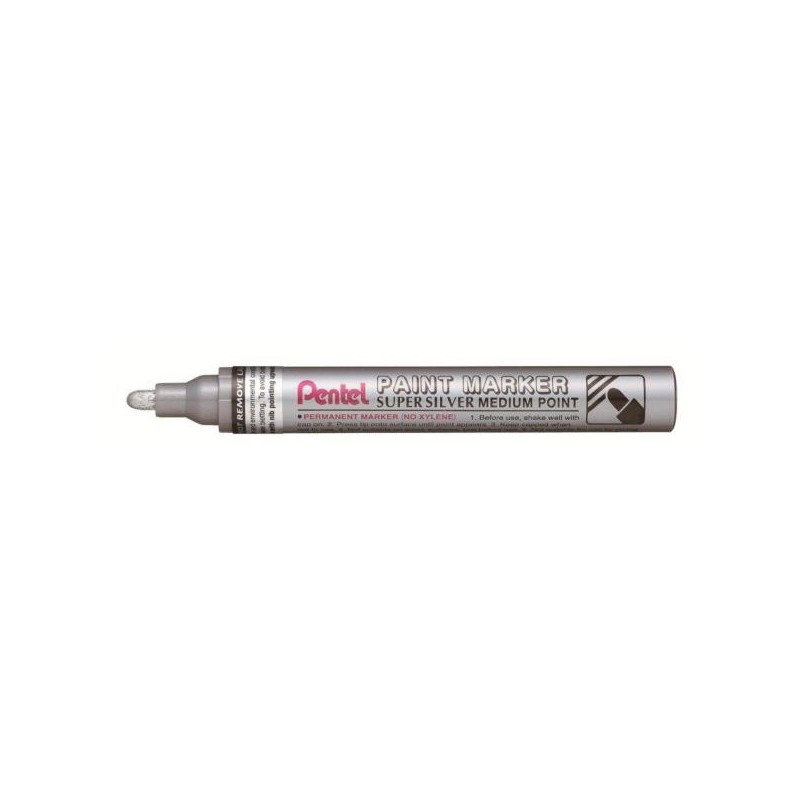 Pentel Paint Marker MMP10-Z marker punta tonda 4,5 mm argento 12 pz
