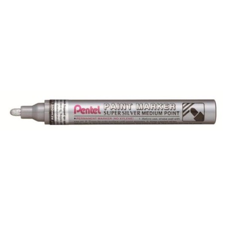 1 - 12 pz Pennarello Marker Pentel silver medio MMP10-Z