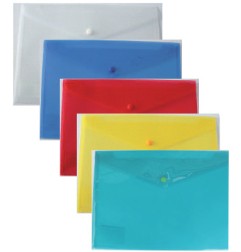 1 - Busta portadocumenti con bottone trasp. 5 pz. 01/050