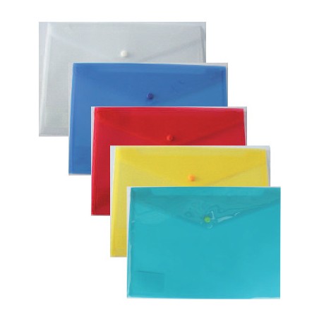 1 - Busta portadocumenti con bottone trasp. 5 pz. 01/050