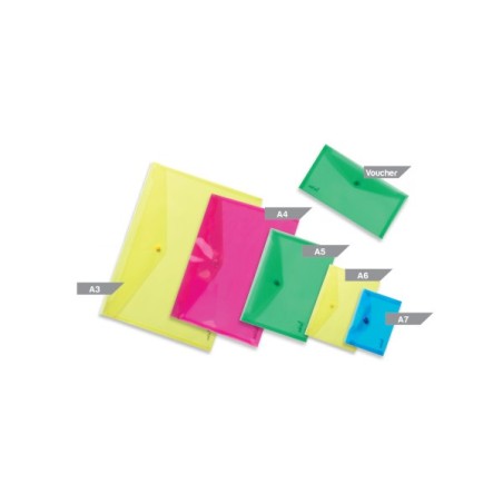 1 - ITERNET Busta portadocumenti con bottone colori ass. 5 pz. 14,5x10,5 7017/A7