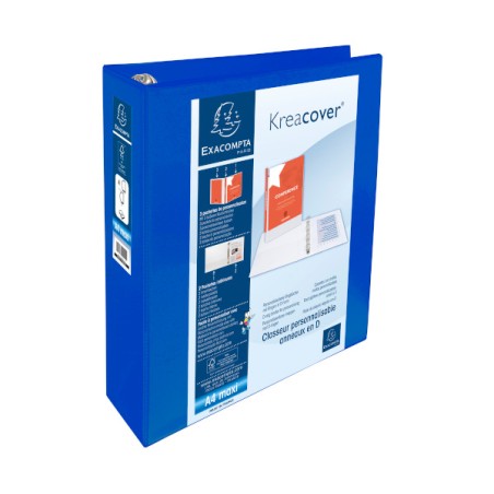 1 - EXACOMPTA Raccoglitore 4 anelli A4 D.60 display kreacover blu 51845BE