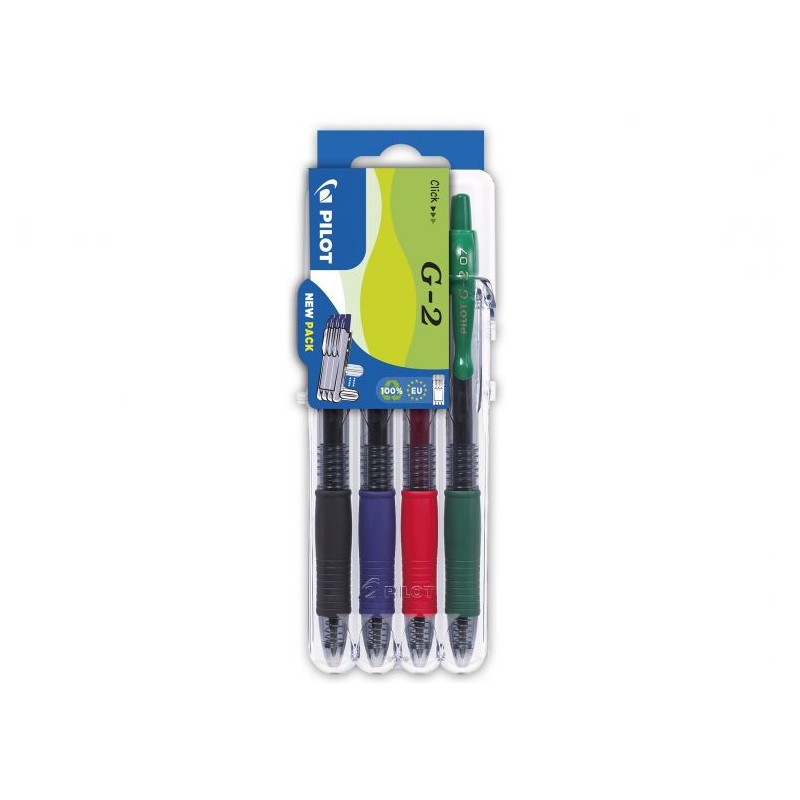 Set2go Penna Roller Pilot Gel G-2 nero blu verde rosso 001428
