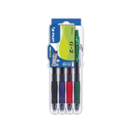 Set2go Penna Roller Pilot Gel G-2 nero blu verde rosso 001428