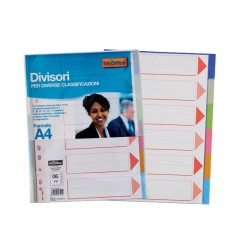 1 - Divisori intercalare A4 in 6 colori plastica 01/124