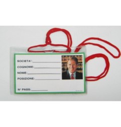 1 - PORTA BADGE LEBEZ C/LACCIO BLU -100pz 10,5x6,7 31-100BL