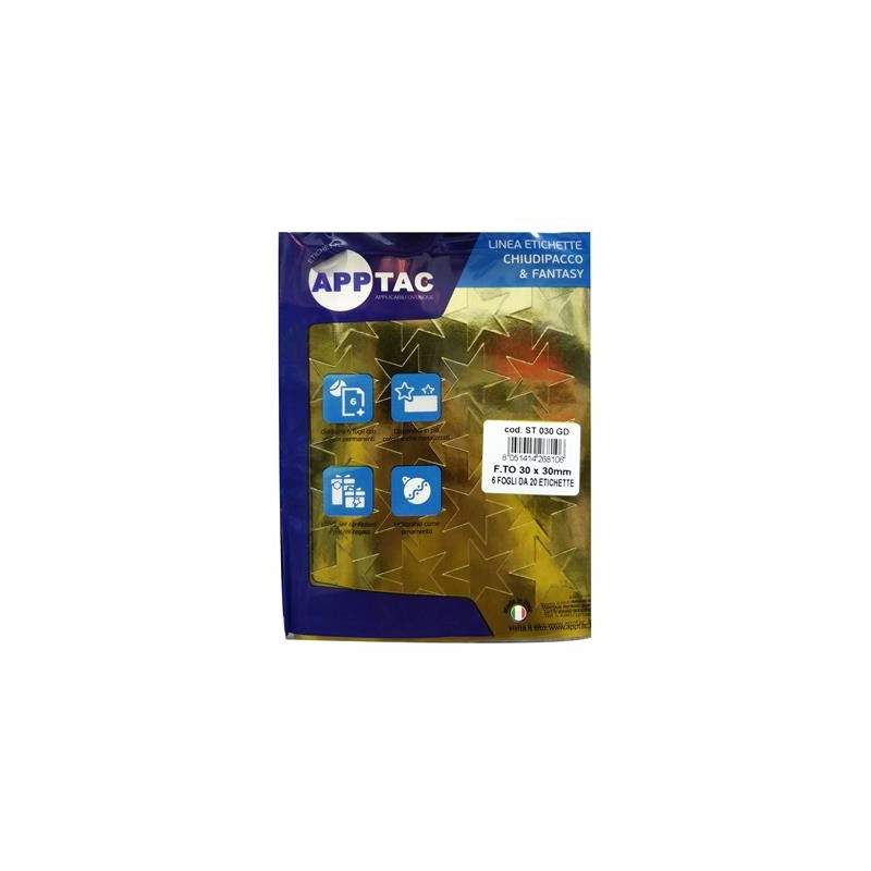 ETICHETTE APPTAC STELLA ORO ST030GD - MIS.30X30