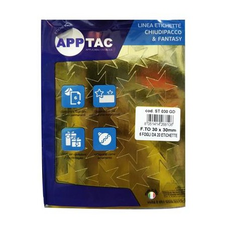 1 - ETICHETTE APPTAC STELLA ORO ST030GD - MIS.30X30
