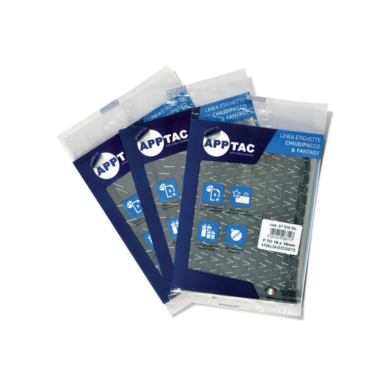 ETICHETTE APPTAC STELLA ARGENTO ST018SIL - MIS.18X18