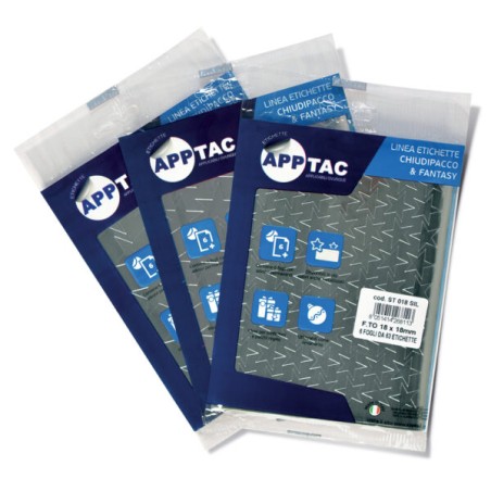 1 - ETICHETTE APPTAC STELLA ARGENTO ST018SIL - MIS.18X18