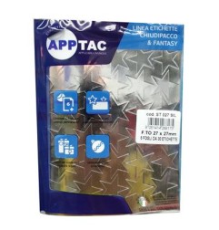 1 - ETICHETTE APPTAC STELLA ARGENTO ST027SIL - MIS.27X27