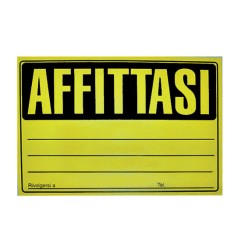 1 - 25 pz Cartello Affittasi Fluo giallo 23x33  41/036