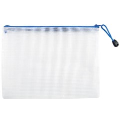 1 - BUSTA PORTADOC. PVC C/ZIP A5 RETE TRASP. ASS. 10PZ. 01/443