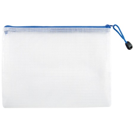 1 - BUSTA PORTADOC. PVC C/ZIP A5 RETE TRASP. ASS. 10PZ. 01/443