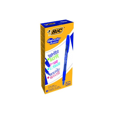 BIC Gelocity Illusion 12 Penne Biro Cancellabili Blu 943440