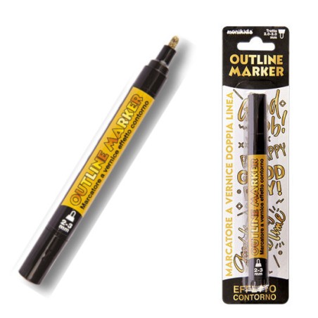 1 - MARKER PEN DOUBLE LINE ORO/NERO 2/3mm 20/209