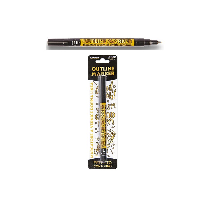 MARKER PEN DOUBLE LINE ORO/NERO 0,7/1mm 20/208