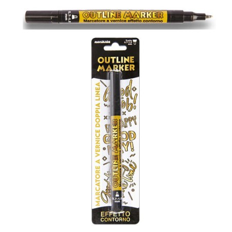 1 - MARKER PEN DOUBLE LINE ORO/NERO 0,7/1mm 20/208