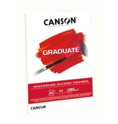 1 - CANSON BLOCCO GRADUATE OLIO & ACRILICO A4 290gr. 20FG COLLATO C400110380