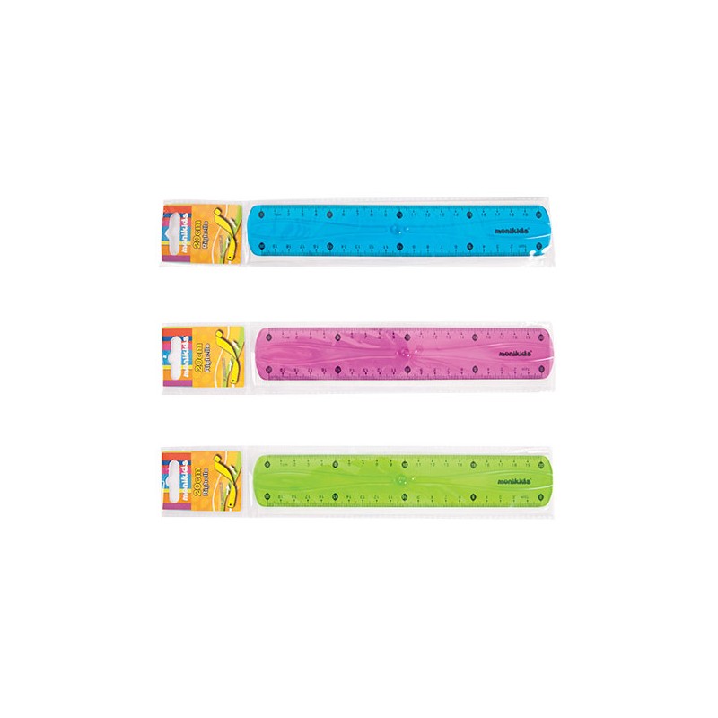 Righello flessibile 3 colori trasp. - 20 cm.   49/006