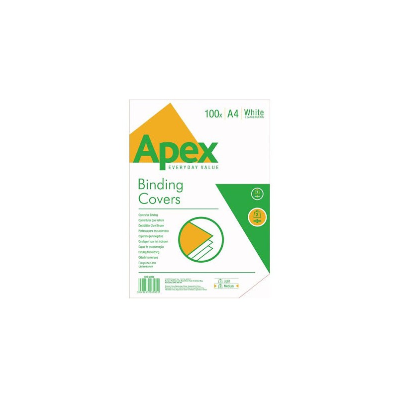 Fellowes Copertine per Rilegatura Apex Effetto Pelle Bianco A4 230 g/m² 100 pz 6500901