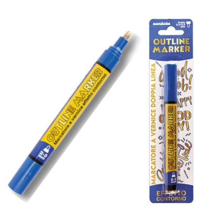 1 - MARKER PEN DOUBLE LINE ORO/BLU 2/3mm 20/214