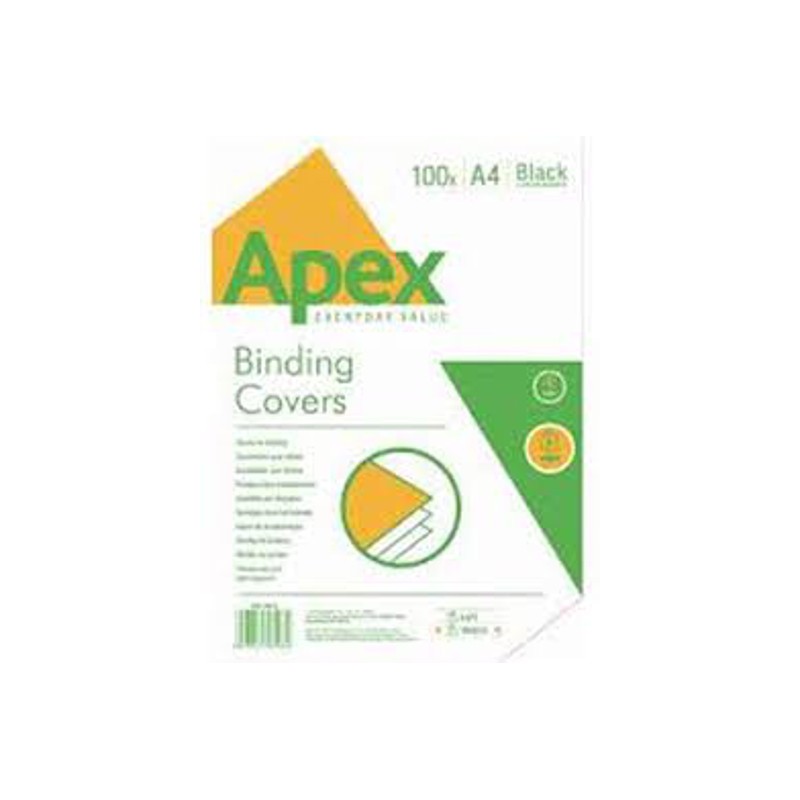 Fellowes Copertine per Rilegatura Apex Effetto Pelle Nero A4 230 g/m² 100 pz 6501001