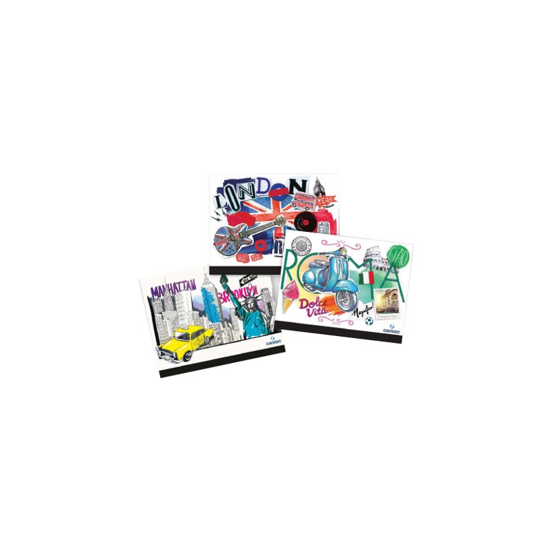 CANSON Cartella porta disegni con 3 diverse fantasie 32x45 400-065-457