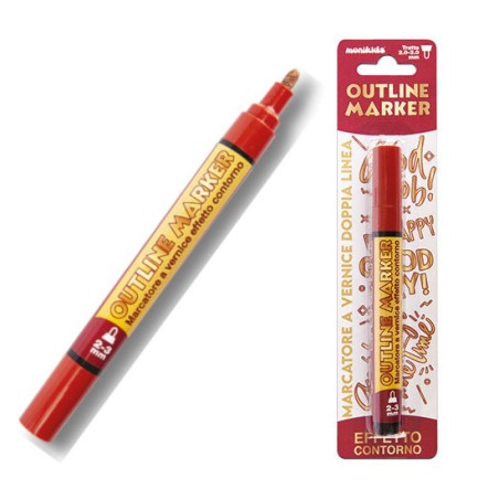 1 - MARKER PEN DOUBLE LINE ORO/ROSSO 2/3mm 20/215