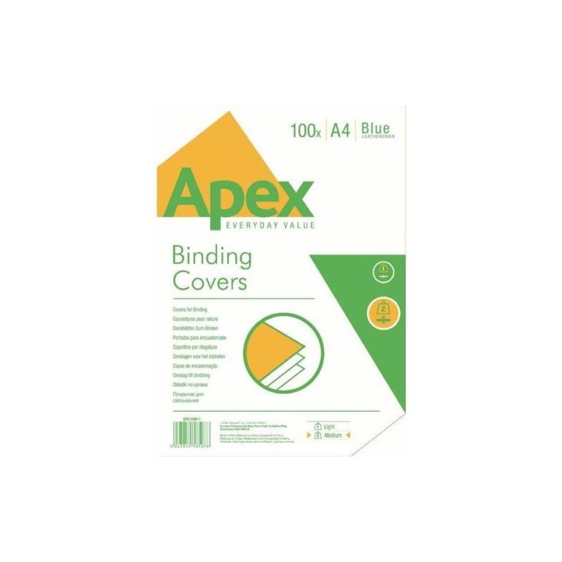 Fellowes Copertine per Rilegatura Apex Effetto Pelle Carta da Zucchero A4 230 g/m² 100 pz 6501101