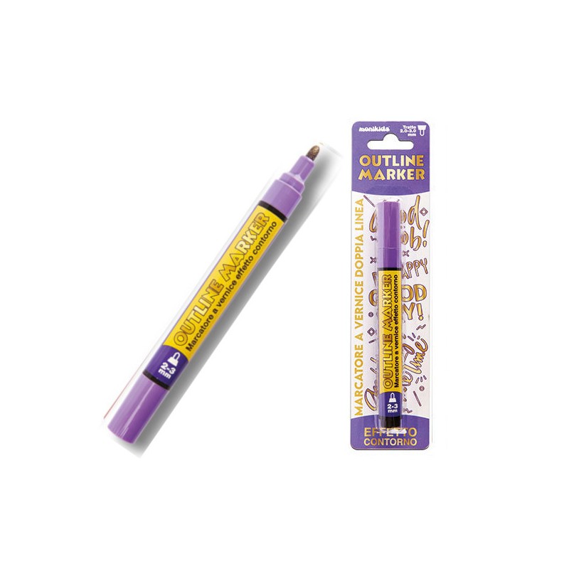 MARKER PEN DOUBLE LINE ORO/VIOLA 2/3mm 20/216