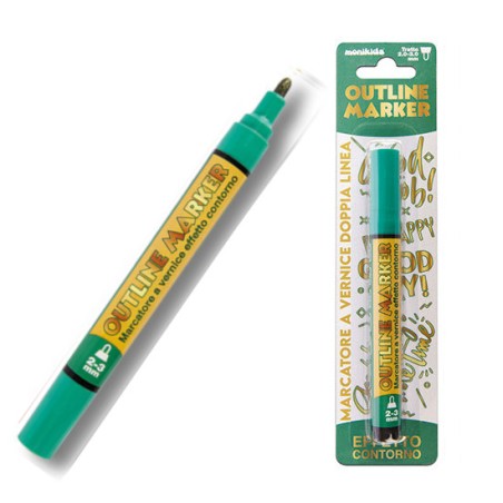 1 - MARKER PEN DOUBLE LINE ORO/VERDE 2/3mm 20/217