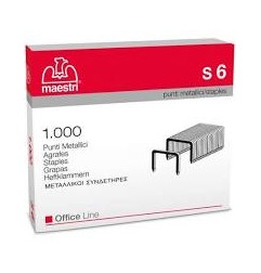 1 - MAESTRI 1000 pezzi Punti Ro-ma metallici per spillatrice S6